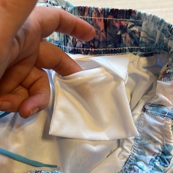 NWT-LEG3ND-1X-blue azure watercolor-running athletic shorts built in underwear - Picture 8 of 12